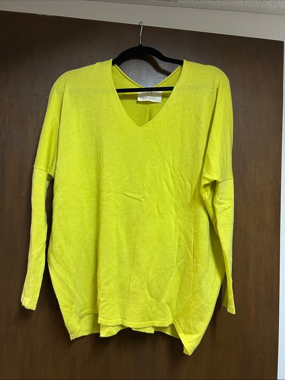 Bright Yellow V-Neck Women's Sweater